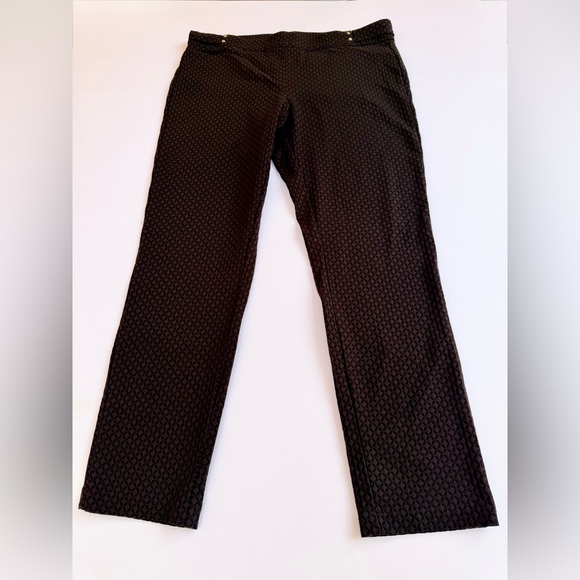 Rafaella Pants - Woman’s Raffaella Comfort Stretch Pants Black Textured Size 12